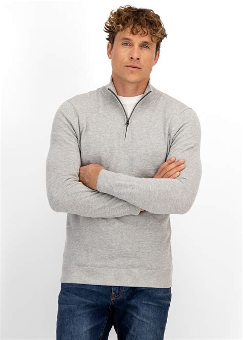 Quarter Zip Pique Cotton Pullover Za