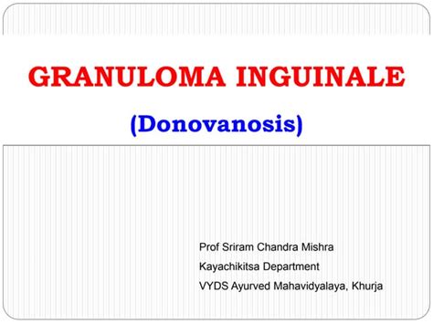 Granuloma Inguinale Donovanosis Ppt