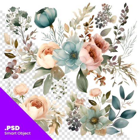 Hermosa Ilustraci N Floral Vectorial De Acuarela Flores Y Hojas