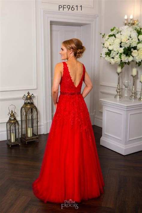 PF9611 Red Prom Evening Dress Dot S Frocks