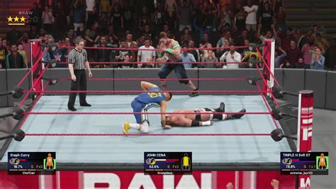 Wwe 2k19 Triple Threat John Cena Vs Steph Curry Vs Triple H