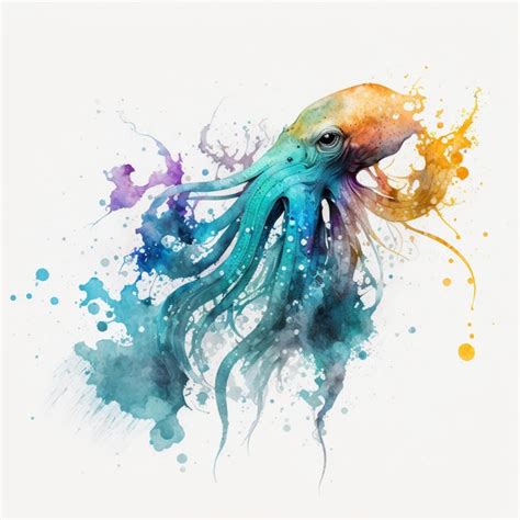 Premium Photo | Abstract watercolor sea animals ocean creatures