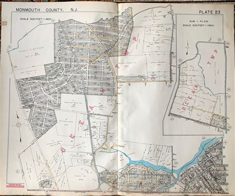 Ocean Township Map Original 1941 Monmouth County Atlas Map - Etsy