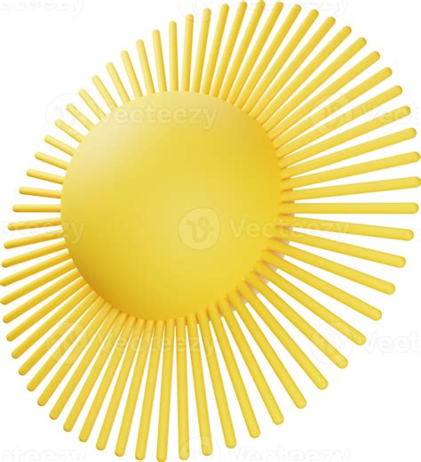 Yellow Sun 3d Illustration 14019375 Png