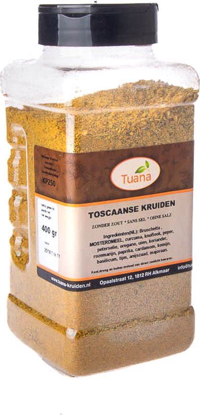 Tuana Kruiden Toscaanse Kruiden Strooibus 400 Gram Kruiden Zonder