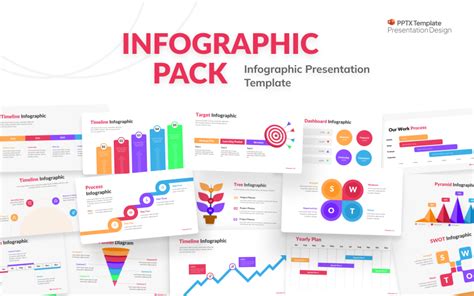 Bunte Infografik Pack Powerpoint Vorlage Templatemonster