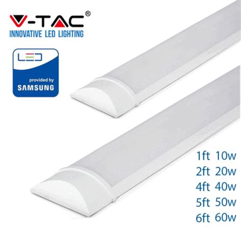 V TAC LED Batten Strip Tube Light Slim White 1ft 2ft 4ft 5ft 6ft 4000K