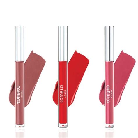 Flicka Any Tomato Liquid Lipstick Combo Nude Tomato Red Pinkish