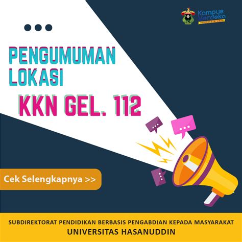 Pengumuman Lokasi Kkn Unhas Gel Pkkn Unhas