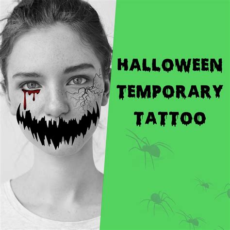 Halloween Tattoo face Temporary Tattoos Face Blood Tattoo Scars ...