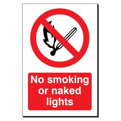 No Smoking Or Naked Lights X Mm Sign