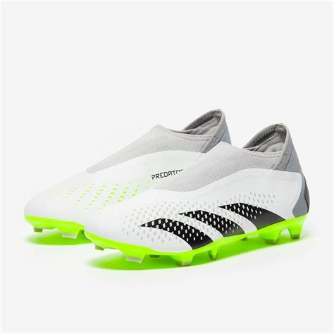 Sepatu Bola Adidas Predator Accuracy 3 Laceless FG White Core Black