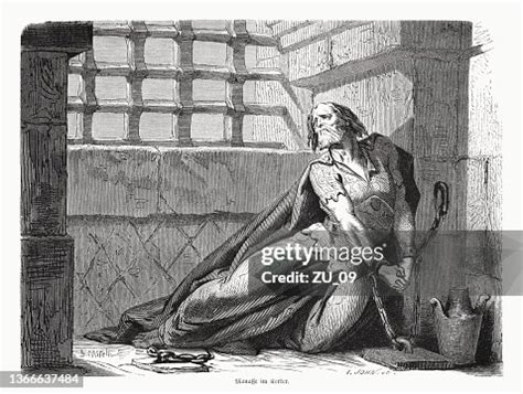 King Manasseh In Babylonian Captivity Wood Engraving Published In 1862 ...