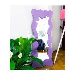 Purple Wood Frame Floor Mirror Multicolor Interior Styling - Etsy