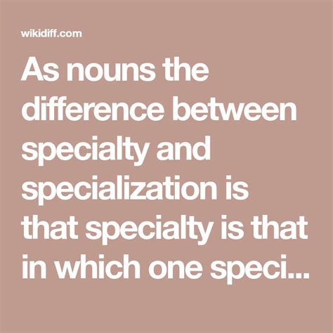 Specialty And Specialization At Daniel Potter Blog