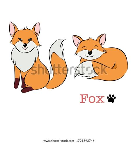 Cute Fox Doodle Collection Free Hand Stock Vector Royalty Free 1721393746 Shutterstock