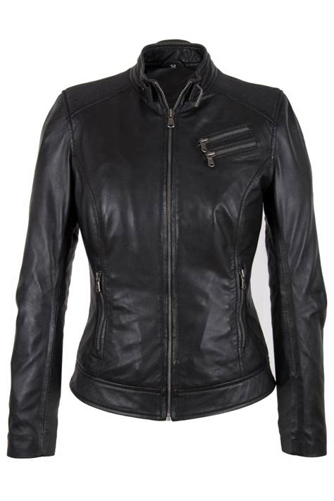 Leren Jasje Dames Zwart Leather City