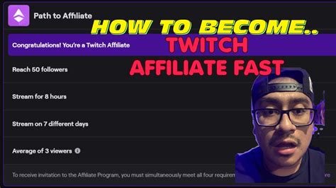 How To Reach Twitch Affiliate Fast Twitchaffiliate Youtube