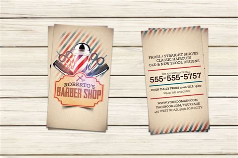 Barber Shop Business Card Template - Graphic Cloud