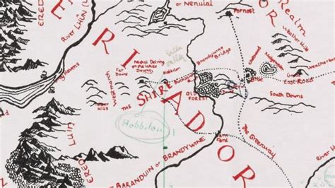 The Shire Middle Earth Map Fantasy Map Hand Drawn Map