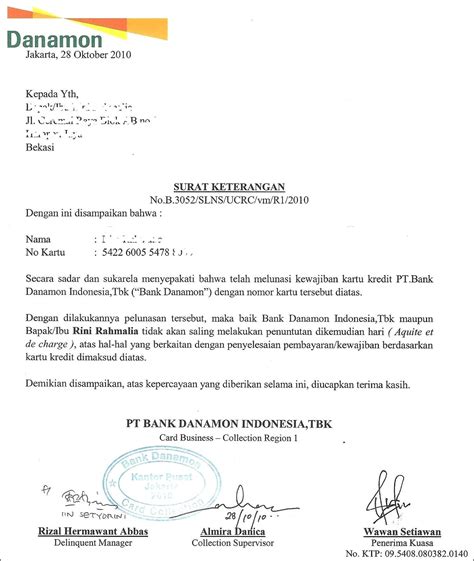 Contoh Surat Permohonan Lancar Kartu Kredit Surat Permohonan Desain