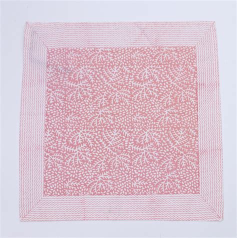 Set Floral Coral Servetten Napkins Rozablue