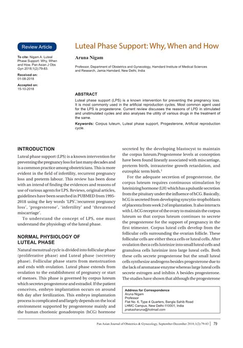 Luteal Phase Support Why When And How Docslib