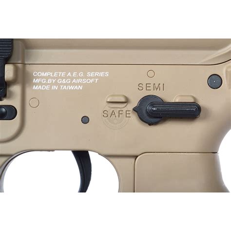 Gandg Combat Machine Gr16 Cqw Rush Ebb Aeg Airsoft Rifle Desert Tan