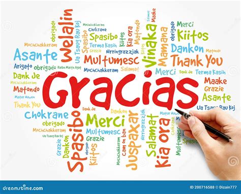 Gracias Thank You In Spanish Word Cloud Stock Illustration