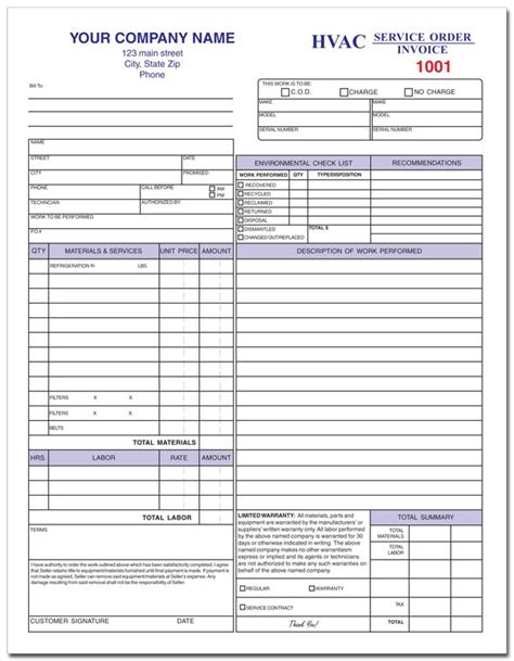 Hvac Service Repair Form Hvac Services Hvac Air Conditioning