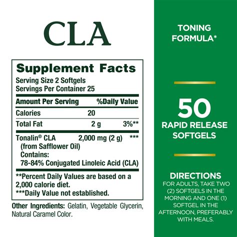 Natures Bounty Cla Tonalin Softgels 1000 Mg 50 Ct