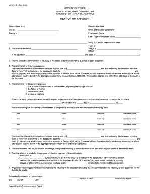 Affidavit Of Next Of Kin Sample Fill Online Printable Fillable