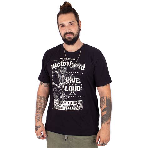 Camiseta Motorhead Live And Loud Preta Oficial Art Rock Camisetas