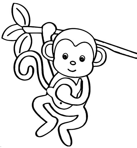 A Monkey Coloring Page Download Print Or Color Online For Free