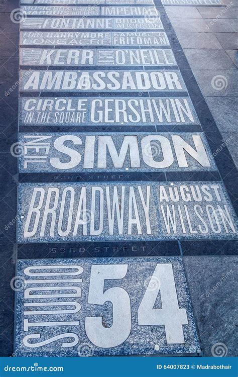 Names of Broadway Theaters on the Times Square in New York City Editorial Stock Photo - Image of ...