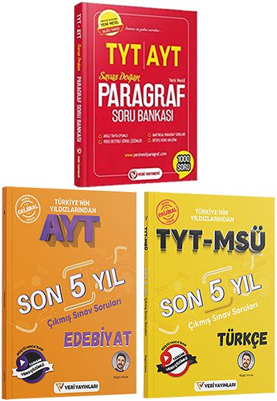 Veri 2023 TYT MSÜ ve AYT Türkçe Edebiyat Son 5 Yıl Çıkmış Sorular TYT