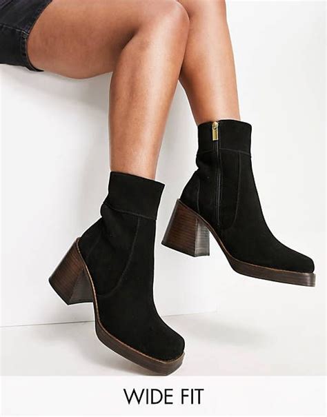 Mid Heel Boots Black Heel Boots Heeled Boots Asos Designs Square