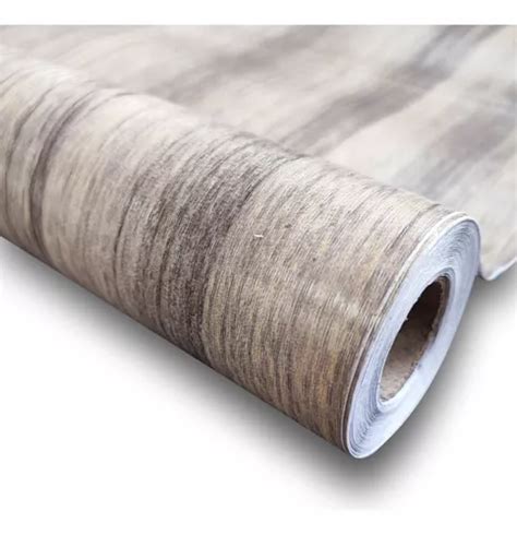 Papel Adherible Vinil Gris Madera Rollo Muebles X Meses Sin Inter S