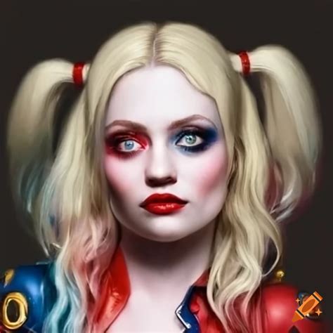 Emily Browning As A Blonde As Harley Quinn On Craiyon