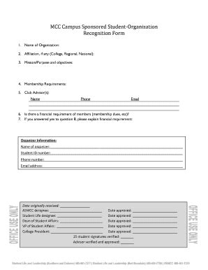 Fillable Online Mesacc Student Life And Leadership And ASMCC Fax Email