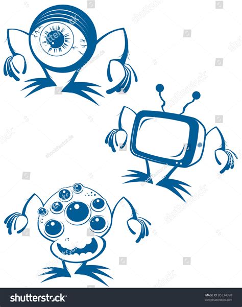 Funny Alien Cartoon Collection Stock Vector (Royalty Free) 85334398 | Shutterstock