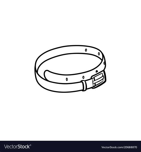 Leather Belt Hand Drawn Sketch Icon Royalty Free Vector