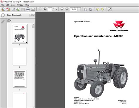 Massey Ferguson Eu Tractor Mf300 Series Mf345 350 355 360 375 385