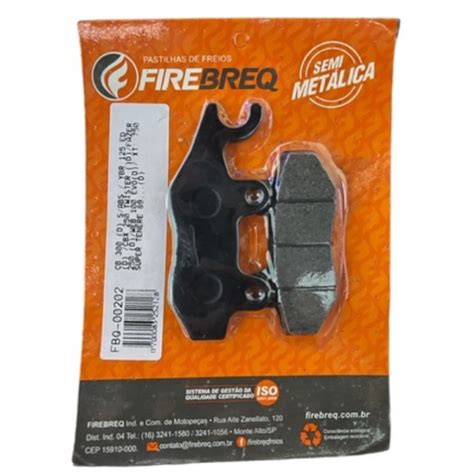 PASTILHA DE FREIO FAZER 250 DIANTEIRA FIREBREQ Shopee Brasil