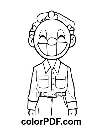 Clown Mask Guy From Thats Not My Neighbor Coloring Pages And Books In PDF