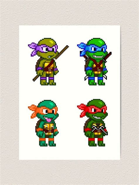 Ninja Turtles Pixel Art Pattern Pixel Art Pattern Cross Stitch Art