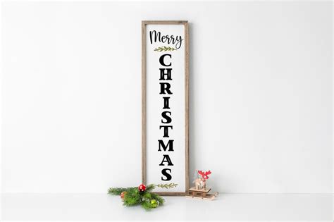 Christmas Vertical Front Porch Sign Svg Merry Christmas Svg Etsy