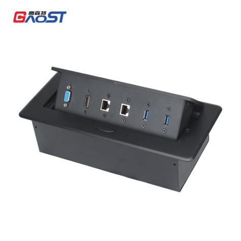 2 Cat62usbvgahdmi Hidden Connection Box Desk Power Socket For Office