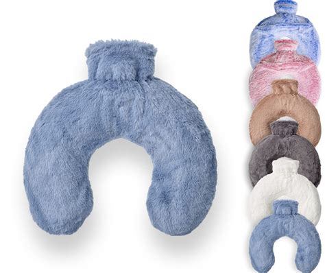 Luxury Sapphire Blue Hot Water Bottle With Soft Faux Fur Cover L Capacity Buy Now With