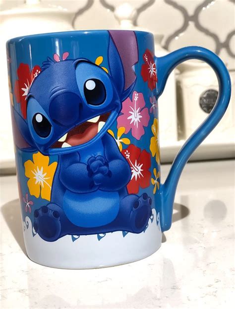 Lilo And Stitch Disney Store Coffee Mug Oz Cup Flowers Waves Etsy